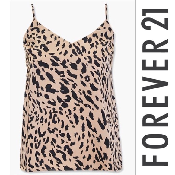 NWT--FOREVER 21 CHEETAH PRINT SATIN CAMI - Picture 1 of 3